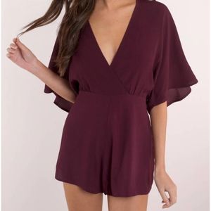 Tobi Wine Colored Romper Size Small
